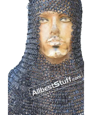 9 mm Round Riveted with Flat Washer Chain Mail Hood